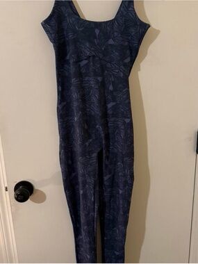 Women’s Navy Patterned Leggings Jumpsuit